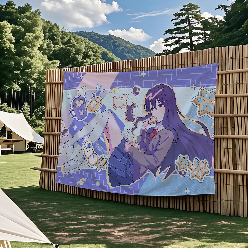 DDLC Anime Game Niedliche Flaggen-Wandteppiche für Partys im Freien, Schlafzimmer, Wohnzimmer, Studentenzimmer, Wanddekoration, Banner, Geschenke – Detail 7