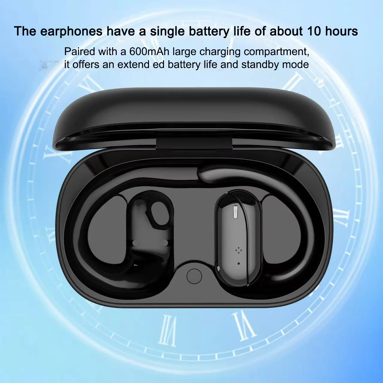 Hanging wireless Bluetooth earphones with digital display, battery life, sports, commuting, etc