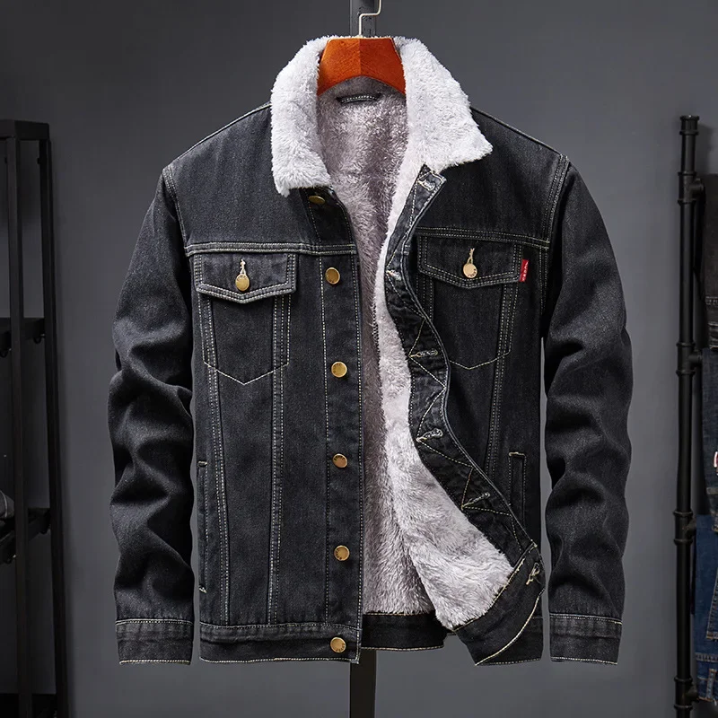 Winter Padded And Thickened Denim Jacket Men\'s Denim Casual Jacket