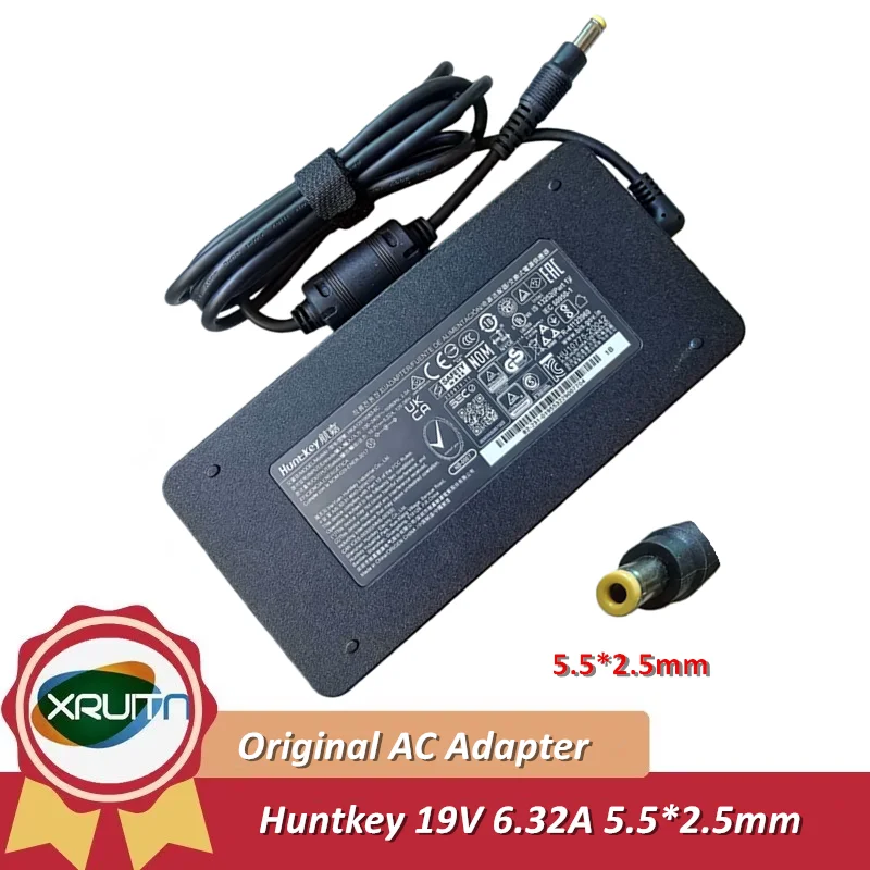 Genuine Huntkey 19V 6.32A 120W HKA12019063-6B 6C Laptop AC DC Adapter Charger for Intel NUC NUC6i7KYK Power Supply HDZ1201-3C