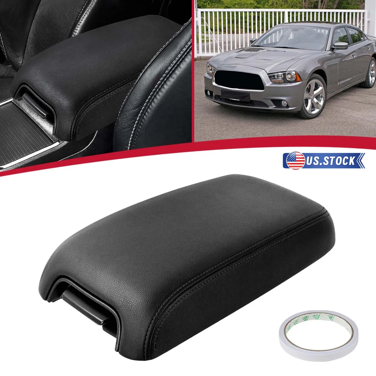 Car Center Console Armrest Cover Lid Armrest Box Leather For Dodge Charger Chrysler 300 2011 2012 2013 2014 2015 2016 2017-2022