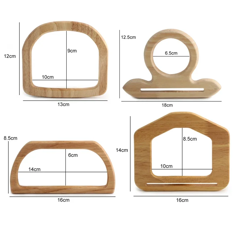 천연 나무 가방 손잡이 장식 DIY 클래식 가방 액세서리, 핸드백 토트 교체 제작 도구