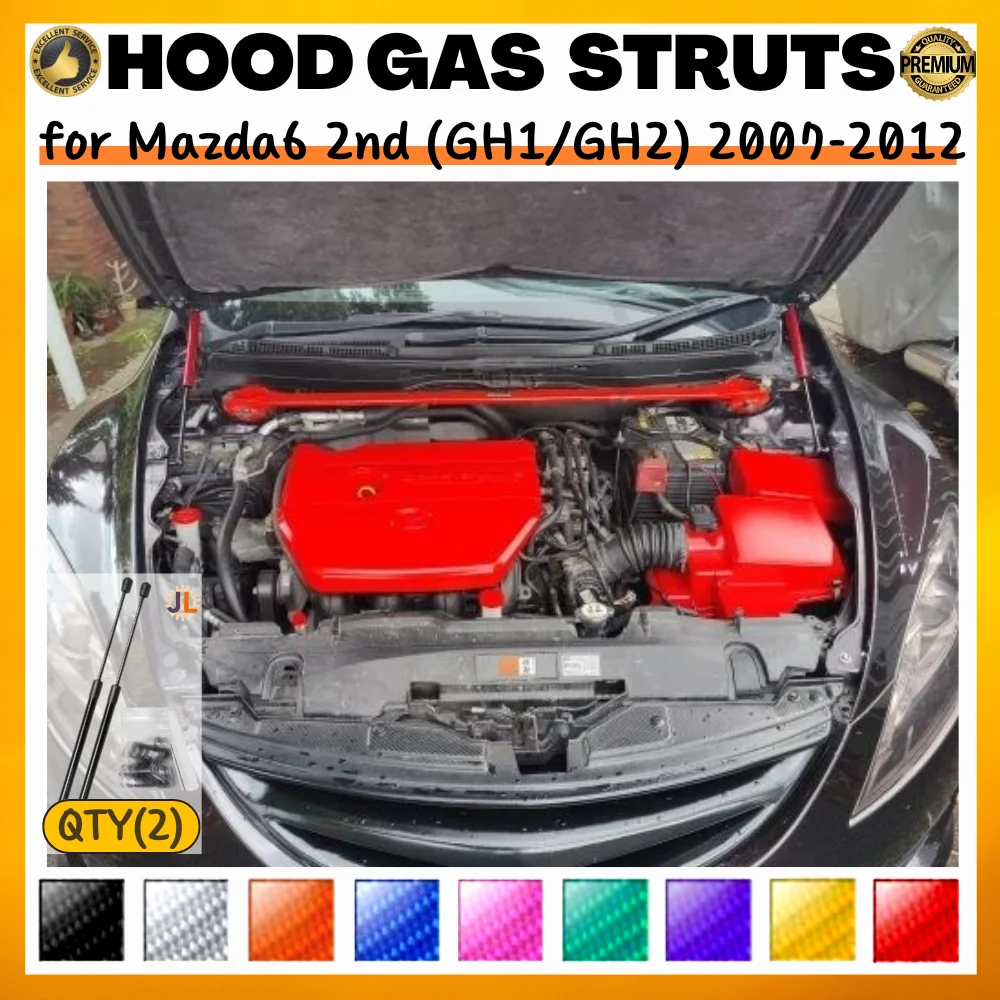 

Qty(2) Hood Struts for Mazda6 2nd (GH1/GH2) 2007-2012 Front Bonnet Modify Gas Springs Shock Absorbers Lift Supports Dampers