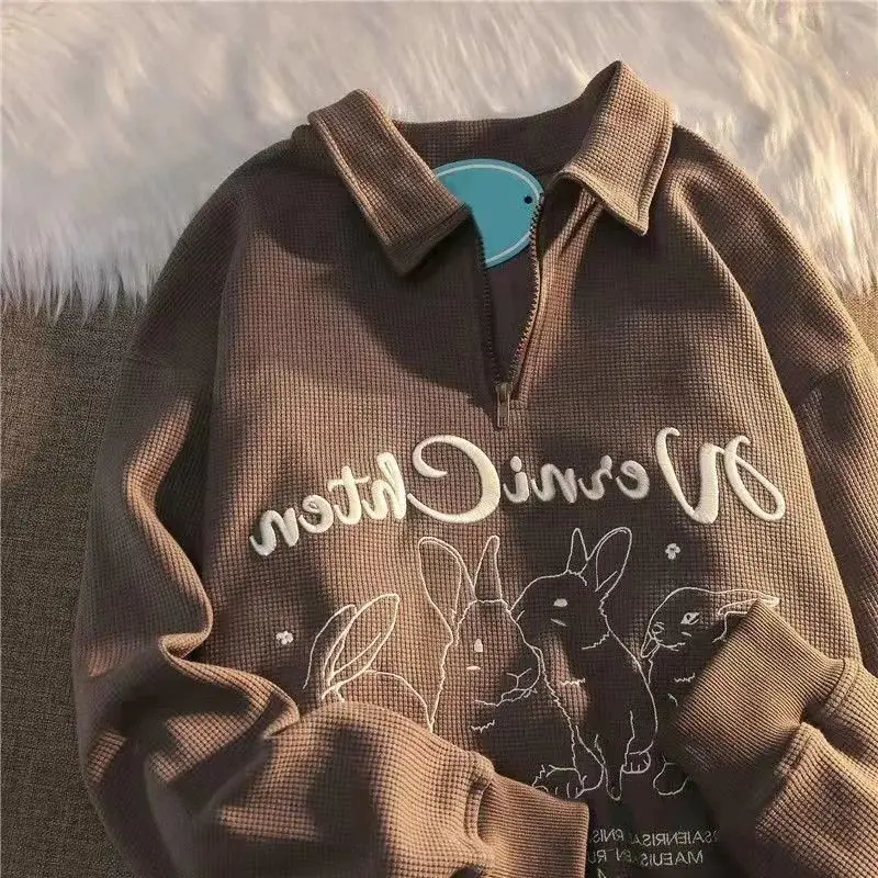女性のための刺繍入りワッフルネックセーター,2022,秋,韓国スタイル,ユニバーサル,マッチ,トレンディ,y2k
