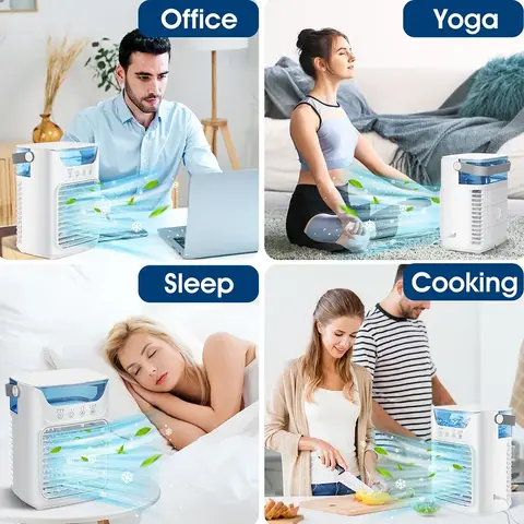 USB 휴대용 에어컨 3단 속도 조절 전기 스프레이 팬 650ml 대용량 물탱크 소형 에어쿨링 팬 가정용 침실용