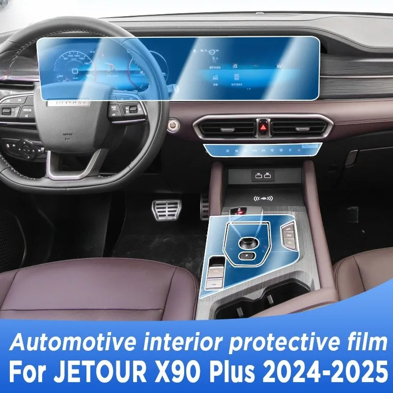 

For JETOUR X90 Plus 2024 2025 Gearbox Panel Navigation Automotive Interior TPU Protective Film Anti-Scratch Sticker Accessories