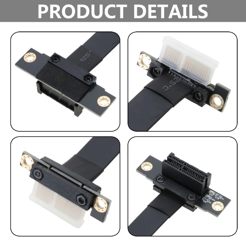 PCI-E 3.0 1X To 1X 90Degree Extension Cable for Graphics Card Sound Card Wireless Network Array Card Adapter Line 0.5cm