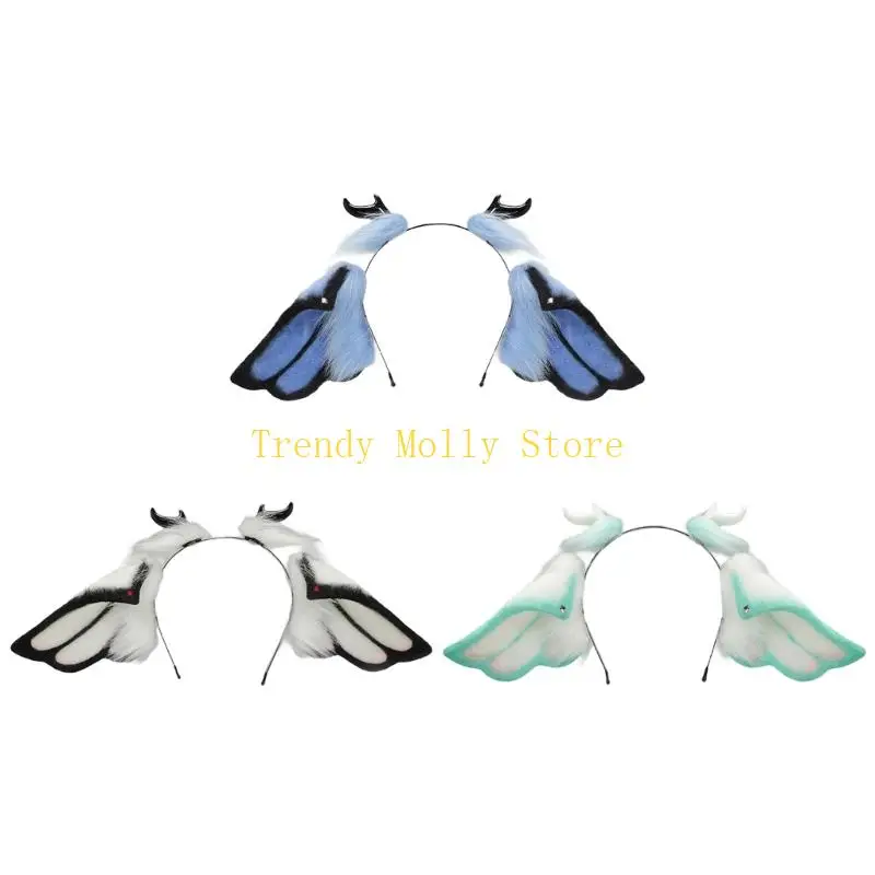 

N5KB Anime Roleplay Devil Horn Hairband Customizable Bendable Hairhoop For Halloween