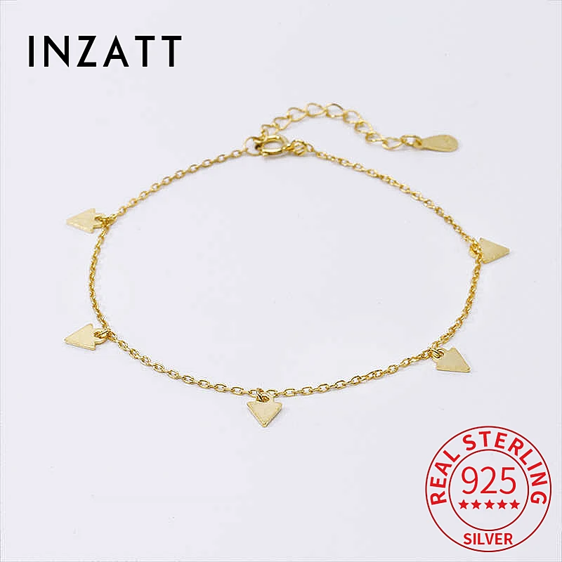 INZATT Real 925 Sterling Silver Water Drop Heart Cross Bracelet For Women Party 2024 Trendy Fine Jewelry Geometric Accessories