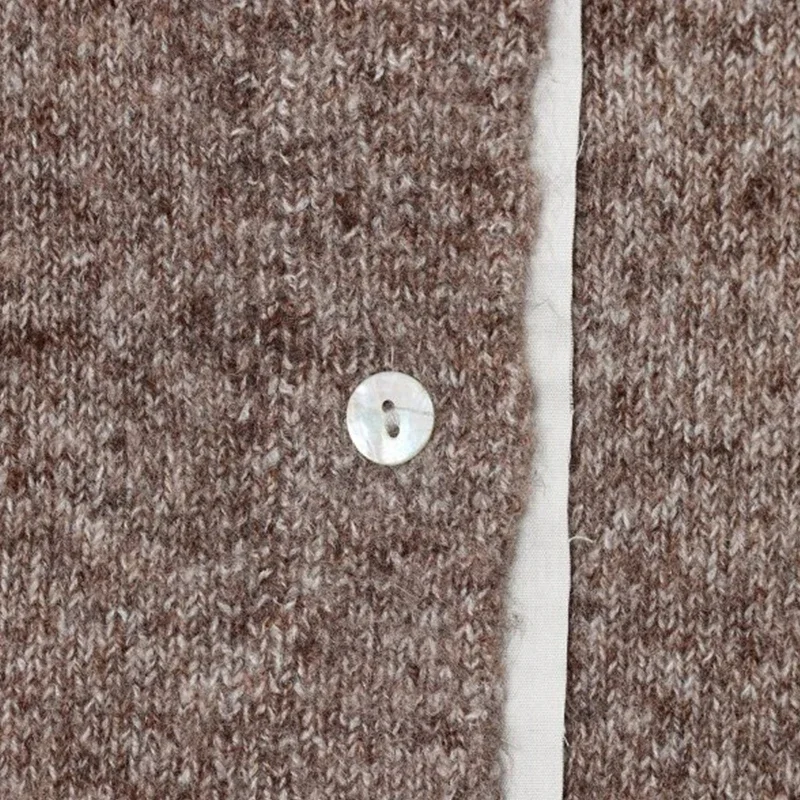 Botão aberto ponto camisola de malha estilo simples mangas compridas moda o pescoço outono inverno quente streetwear senhora do escritório topos