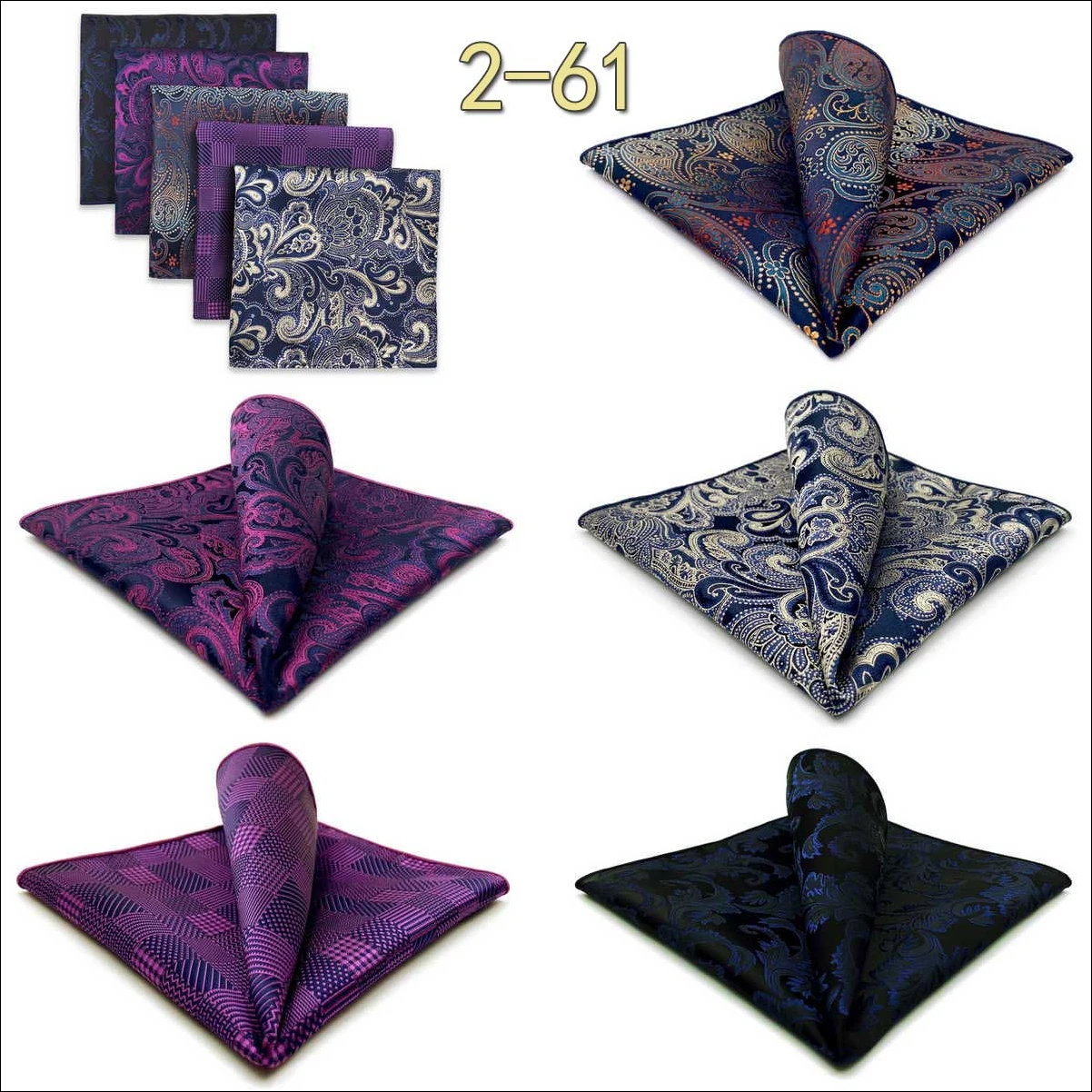 5 Pack Mens Suit Pocket Square Handkerchief Set Various Hanky Lot Classic Gentlemen Wedding Gift Accessories Large Dropshipping