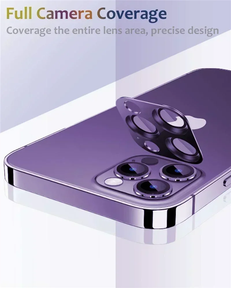 Metal Camera Lens Glass Protector for IPhone 14 13 Pro Max 12 Mini 14 Plus 14Pro 13Pro 12Pro i14 Glass Lens Cover Accessories