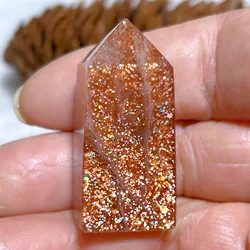 High Quality Natural Crystals Gem Sunstone Tower Flashy Point Gemstones Healing Mineral Energy Home Decorations Gift