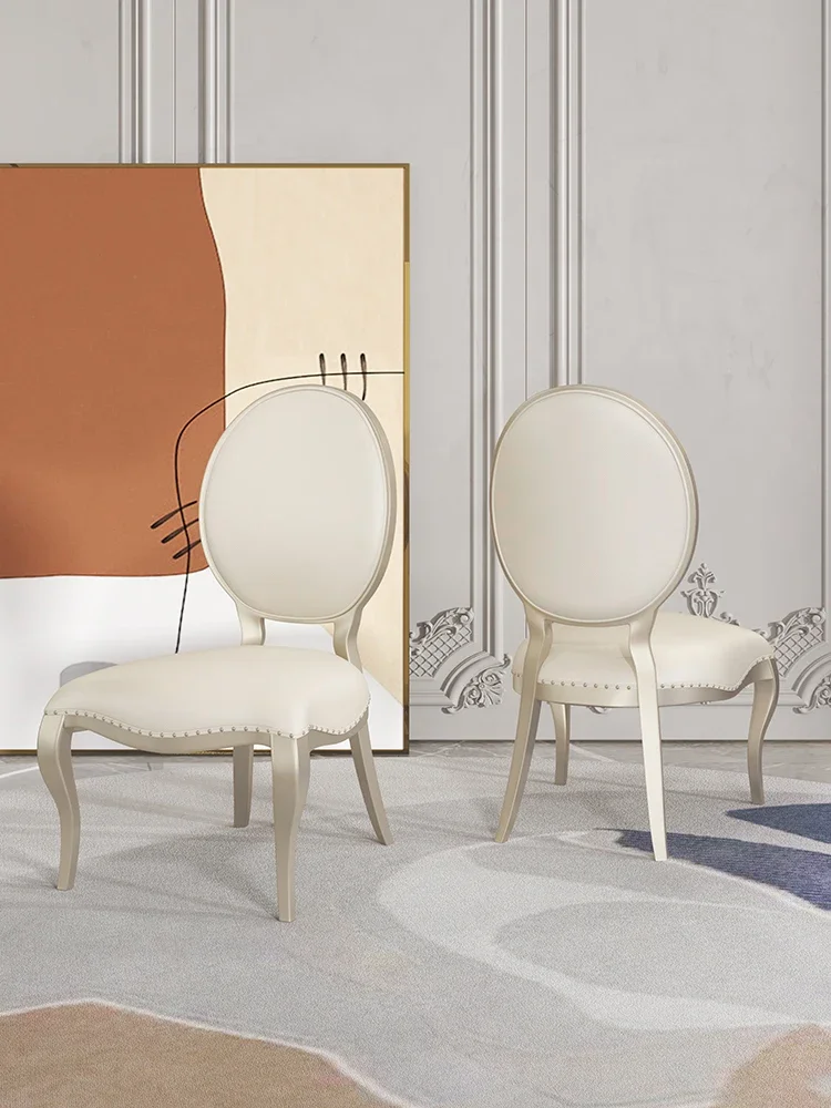 

yj5Solid Wood Household Light Luxury Modern Dining-Table Chair Simple European