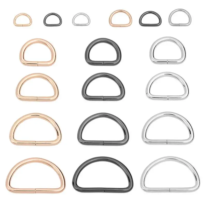 

D Shape Type Spring Ring Openable Leather Bag Handbag Strap Buckle Connect Keyring Pendant Dog Chain Snap Clasp Clip Carabiner