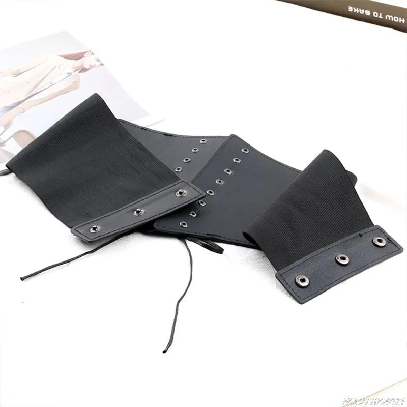 Wide Corset Belts For Women Black Pu Leather Lace Up Bandage  display picture 1