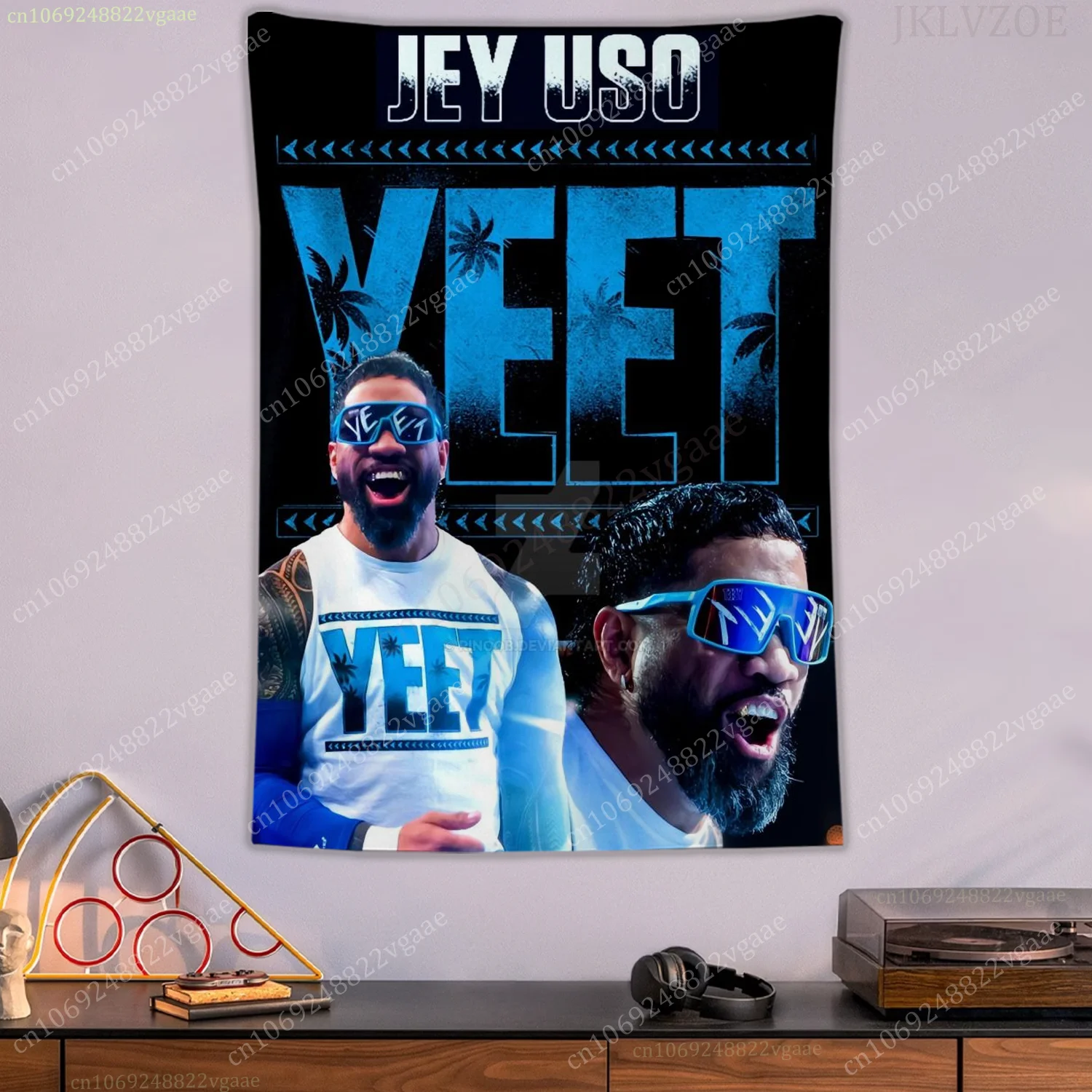 Póster de tapiz de W-WWE YEET, tapices de pared para decoración de dormitorio, Tapices estéticos, bandera, Fans de lucha libre, papel tapiz de boxeo ﻿
