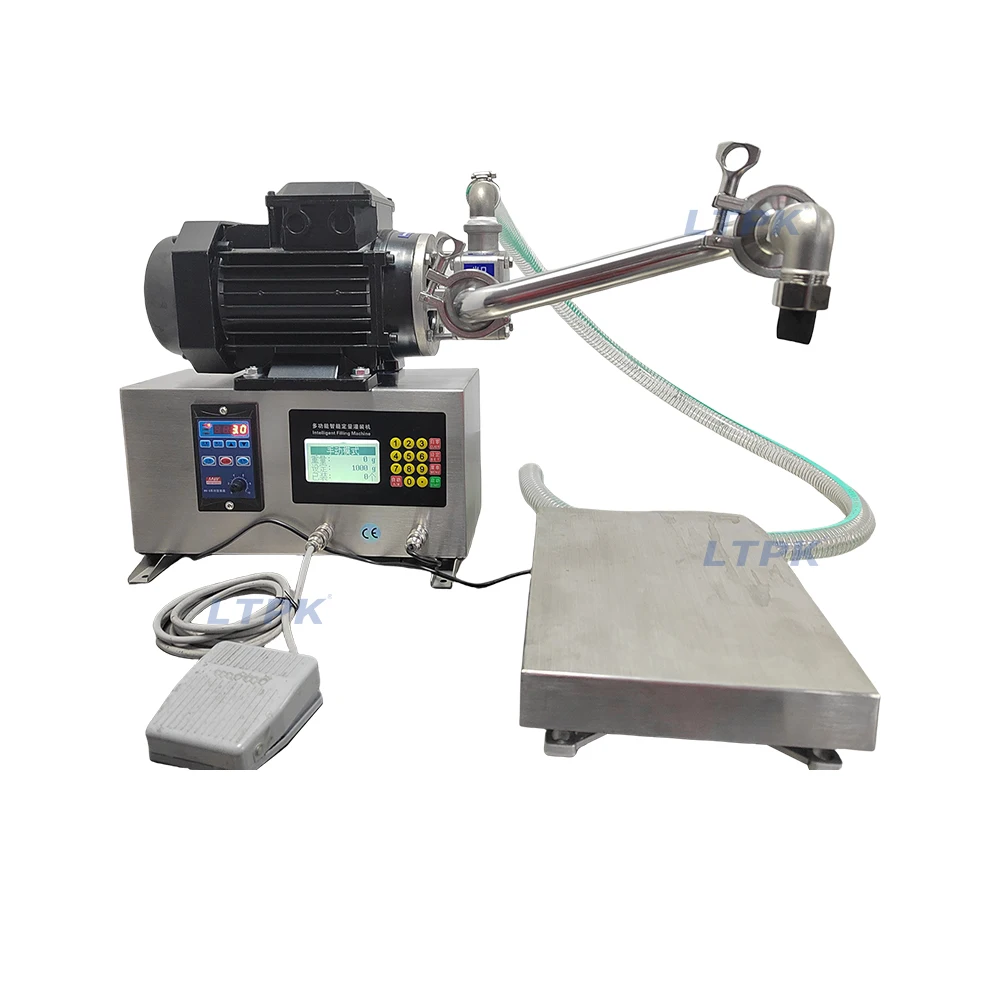 Semi-automatic Single Silicone Rotor Pump Peanut Butter Viscous Liquid Yogurt Ketchup Weighing Filling Machine