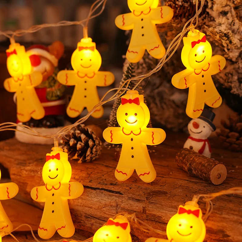 

Christmas LED Gingerbread Man LED String Lights USB Powered Ginger Bread Fairy Lamp For Bedroom Decor Christmas Decorations 2024