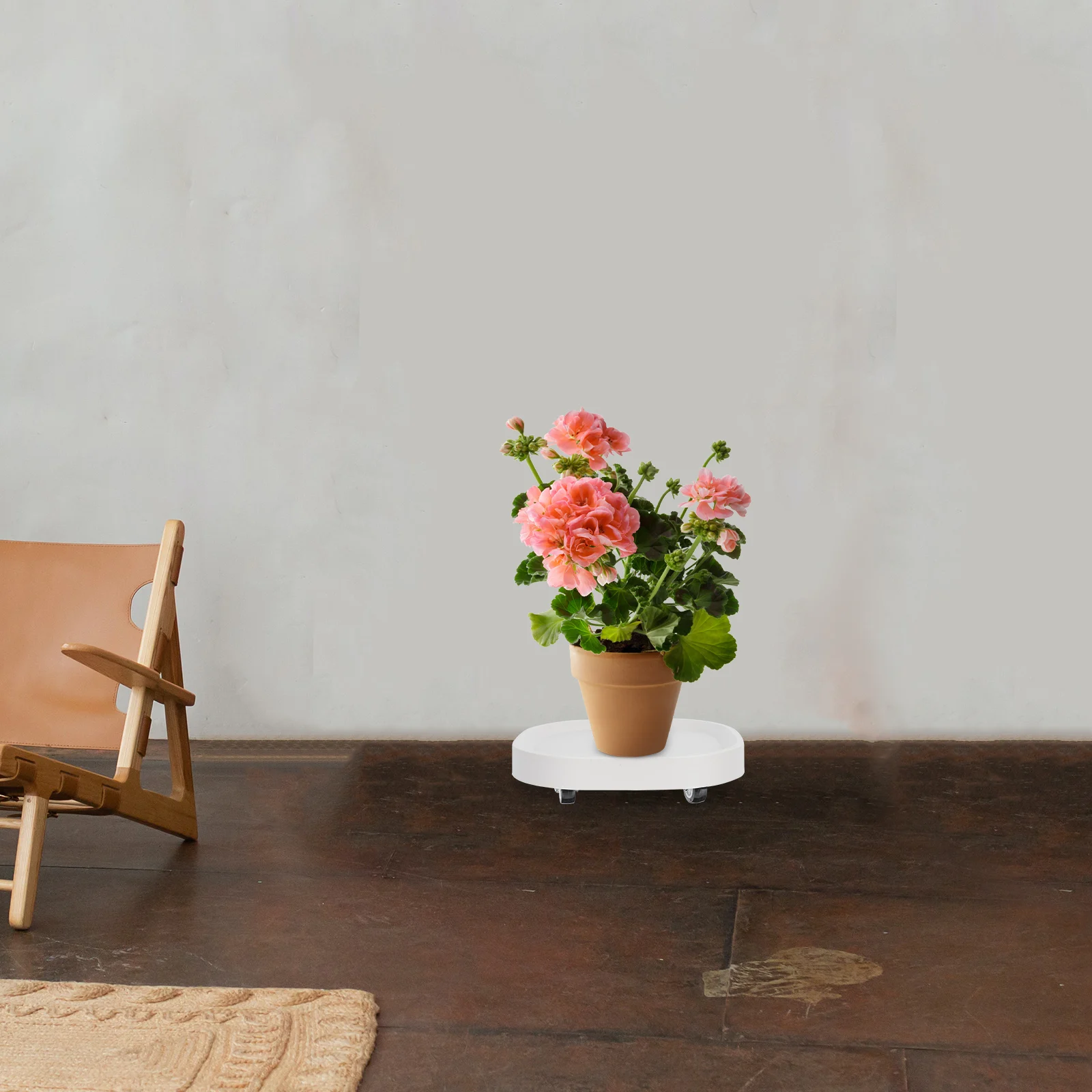 

Plant Holder Planter Tray Indoor Movable Storage Flowerpot with Pulleys Resin Roller