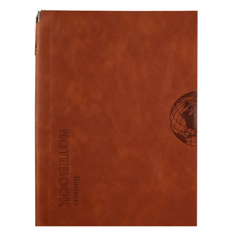 A5 Soft Leather Business Notebook Small Notebook Creative Notepad with Daily Insert Pen