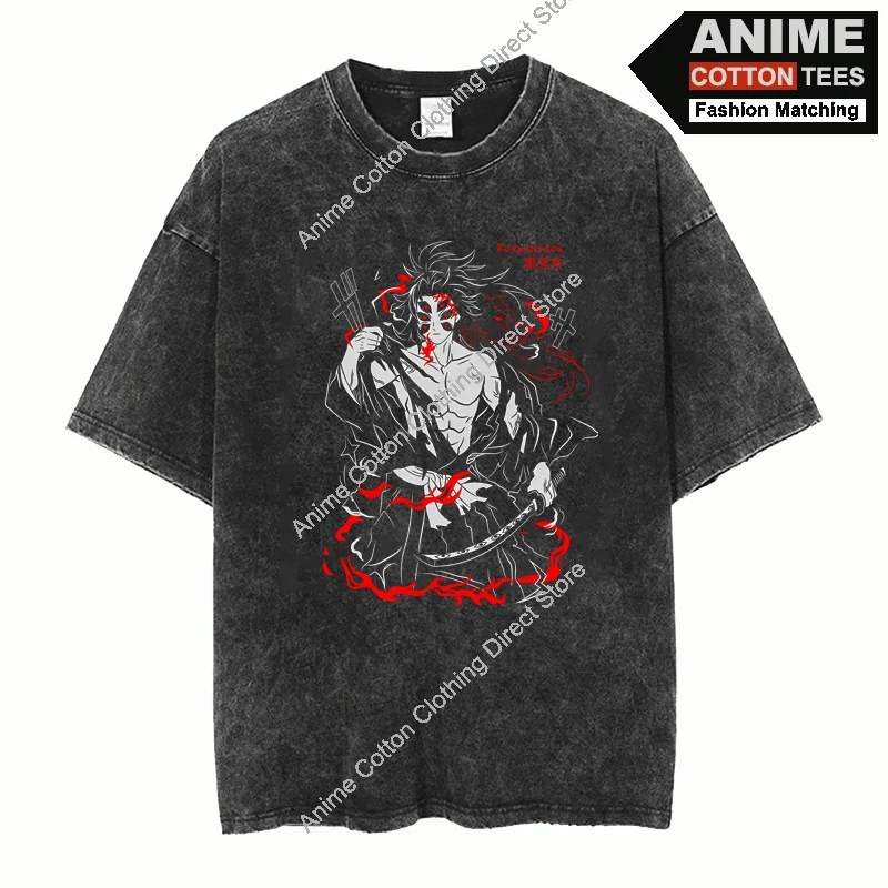 

Demon Slayer Kokushibou T Shirt Retro Cotton Clothes Anime Print T-shirt y2k Harajuku Hip Hop Street Unisex Oversized Loose Tee