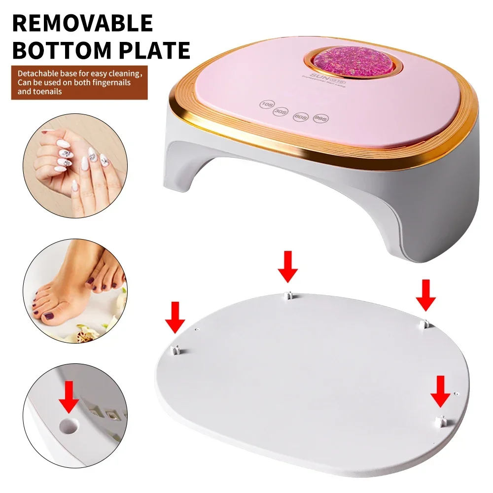 45LEDS Nagellamp Droger UV Licht Stromend Zand Fonkelend Poeder Voor UV Gel Polish Drogen Professionele Nagels Gel Lichtapparatuur