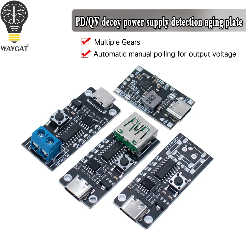 100W 5A USB-C szybkie ładowanie modułu tablica wyzwalacza PD/QC płytka wabika szybkie ładowanie rodzaj USB-c PD 2.0 3.0 moduł Boost dostarczania mocy