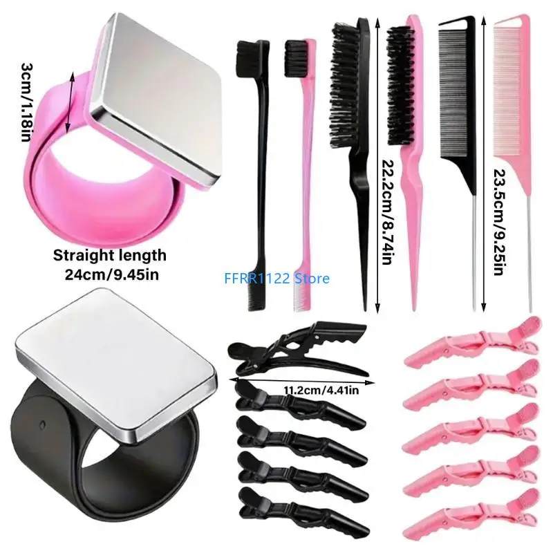 y1uf 18 pcs/مجموعة تجويف الشعر مجموعة المعصم المغناطيسي كومبس الشعر مقطع المعصم دبوس ملحقات الشعر ملحقات الشعر #6