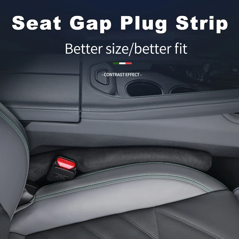 

Car Seat Side Gap Filler with Suede Material - Leakproof Seam Filling Strip, Vehicle Interior Mouldings Decoration Accessories