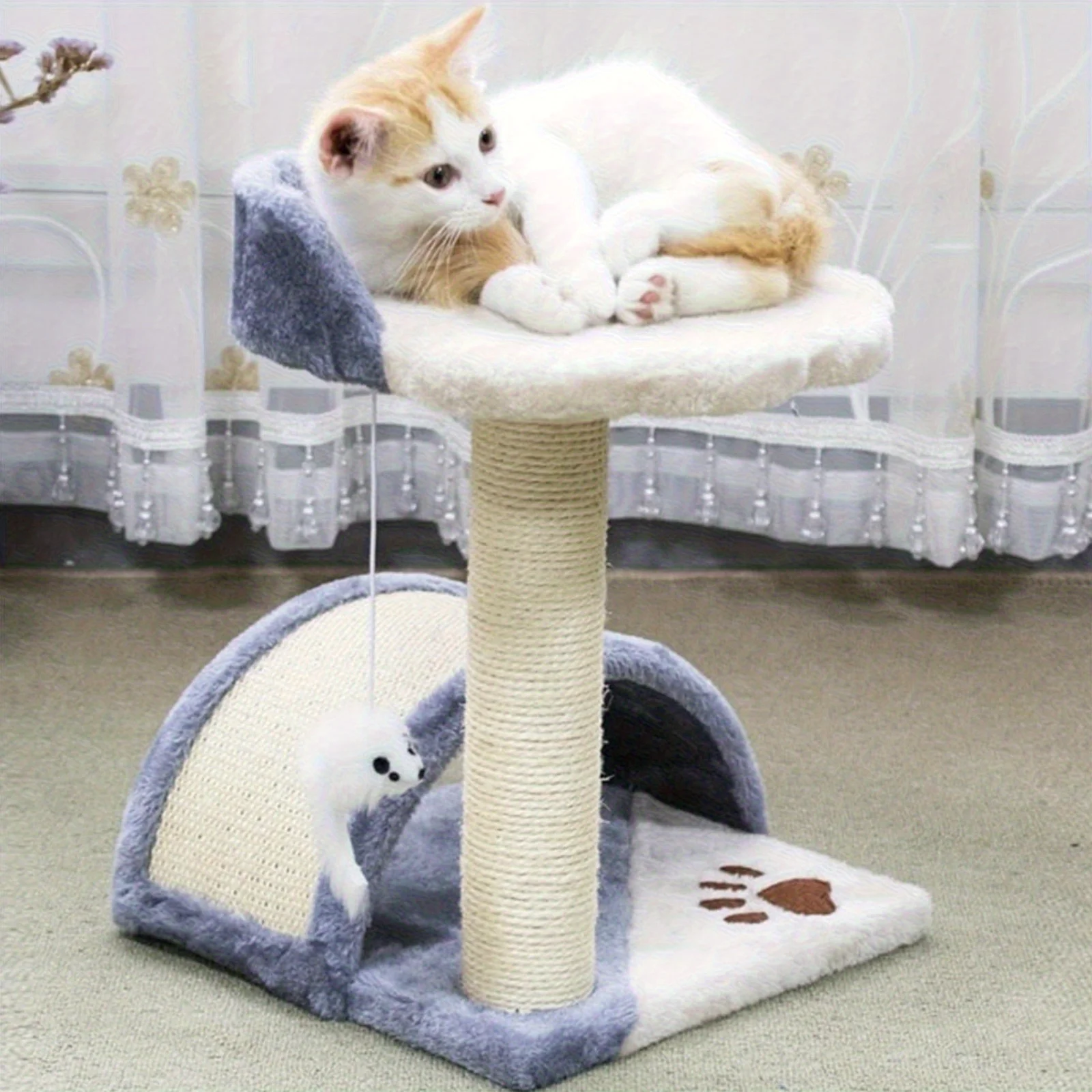 

Arch Bridge Cat Tree Tower 3-in-1 | Multi-Functional Cat Climbing Frame W/ Scratching Board & Perch | Space-Saving Indoor Cat