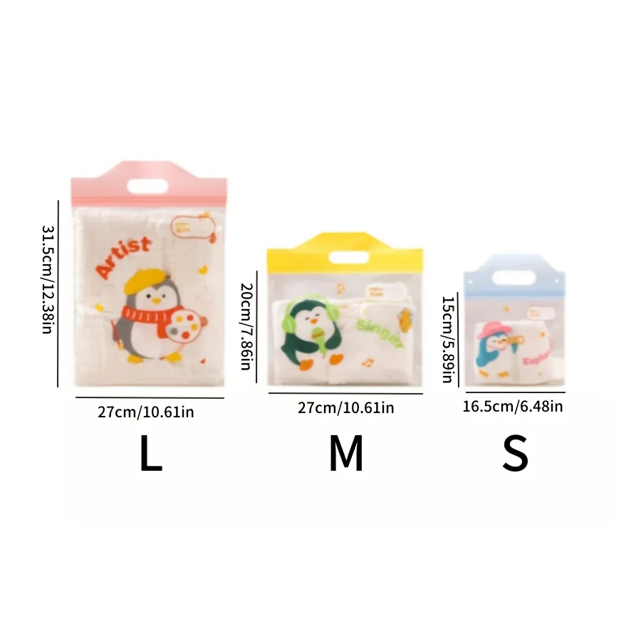 5pcs Multi-Size Maternity Bag Storage Bag Mother and Baby Outing Clothes Diaper Travel Packaging Zipper Bag image 6
