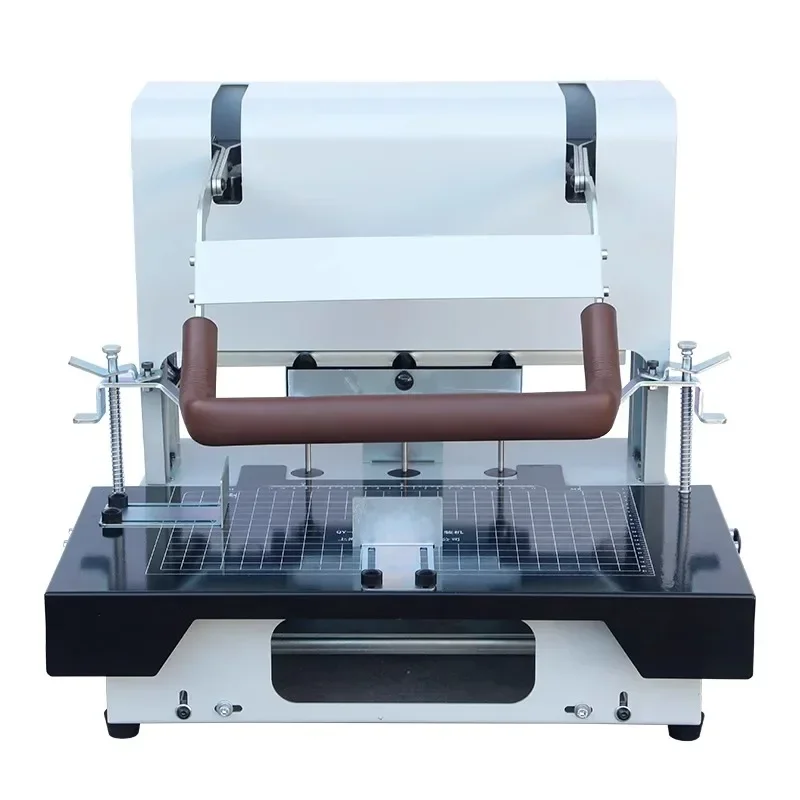 All-in-one machine for laser infrared positioning, document punching, and threading; three-hole thread binding machine.