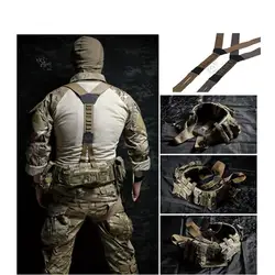 Tactical Hunting Double Shoulder Crye Precision Suspenders CP Belt Multi AM Wolf Brown With AVS Belt