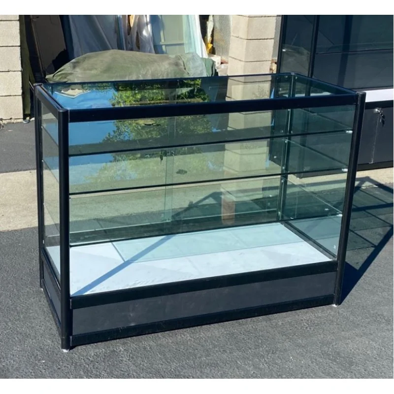 Custom.48 \'\'led glass counter aluminum frame smoke shop showcase for retail