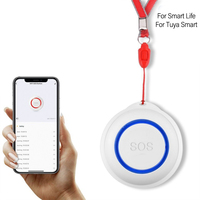 5pcs For Tuya Wifi Smart SOS Button Alarm For Caregiver Pager Wireless Alarm System Family-sharing Function Home Accessories