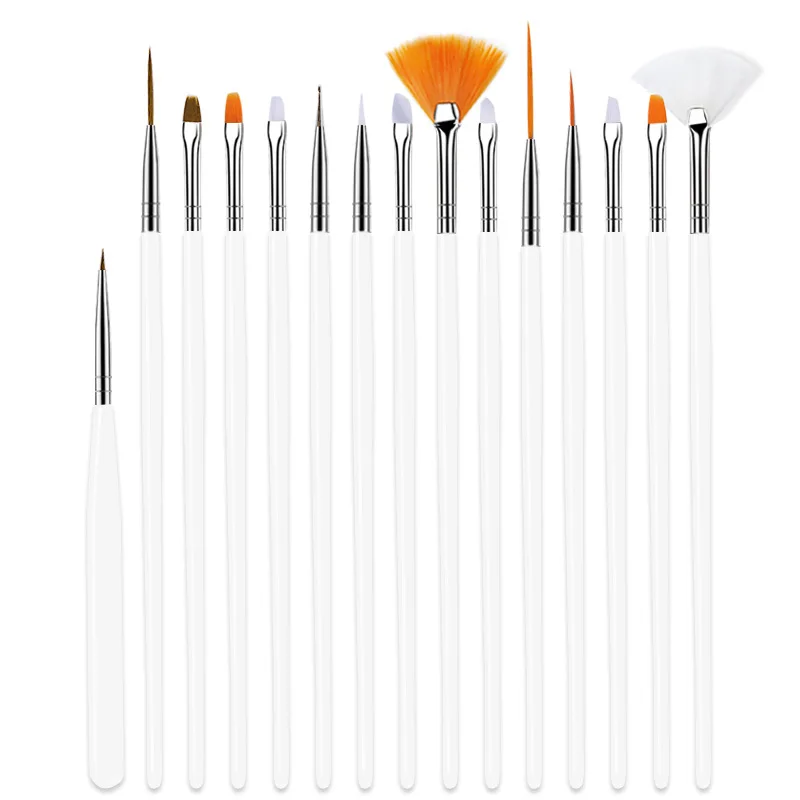 20/15 st Nagels Art Penselen Set Manicure Vloeibaar Poeder Carving UV Nagel Gel Polish Schilderen Pen Nail Acryl uitbreiding Builder Tool