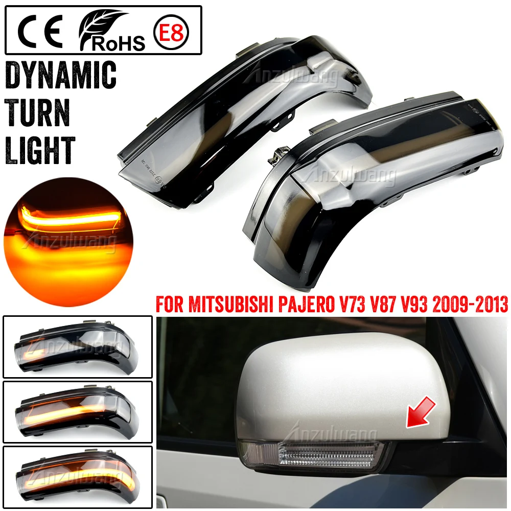 

2 Pcs Dynamic LED Turn Signal Light Mirror Indicator Blinker For Mitsubishi Pajero V73 V77 V93 V97 2006-2019