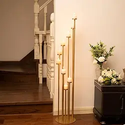 9 Arms Pillar Tapper Candle Holders Candelabra for Wedding Party Table Centerpieces Stands Home Decoration