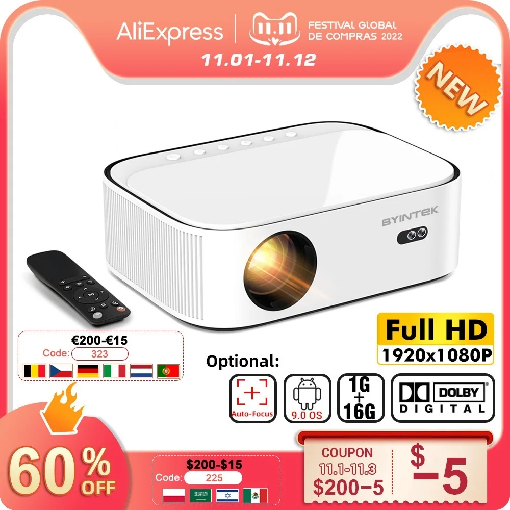 New! K45 Smart Projetor Proyector Android WIFI Full HD 1920x1080 LCD LED Video Home Theater 1080P 4K Projector for 4K Cinema