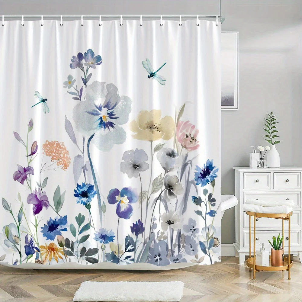 

Садовая цветочная занавеска — акварельные цветы и бабочки, всесезонная, элегантная