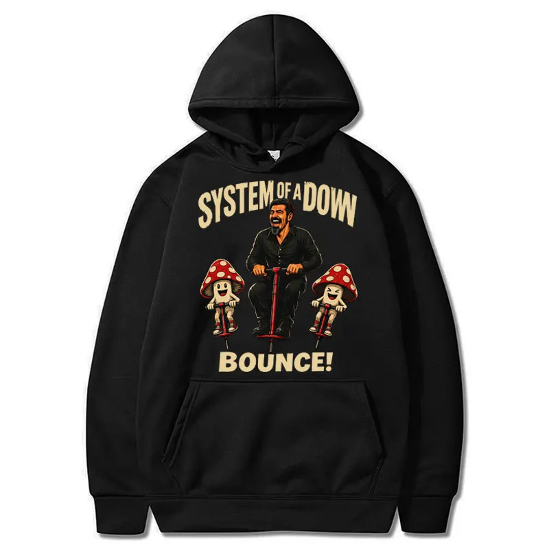 Rock Band System of A Down Bounce Mushroom Hoodies Men Women Punk Hip Hop Gothic Long Sleeve Autumn Oversized Casual Tracksuit