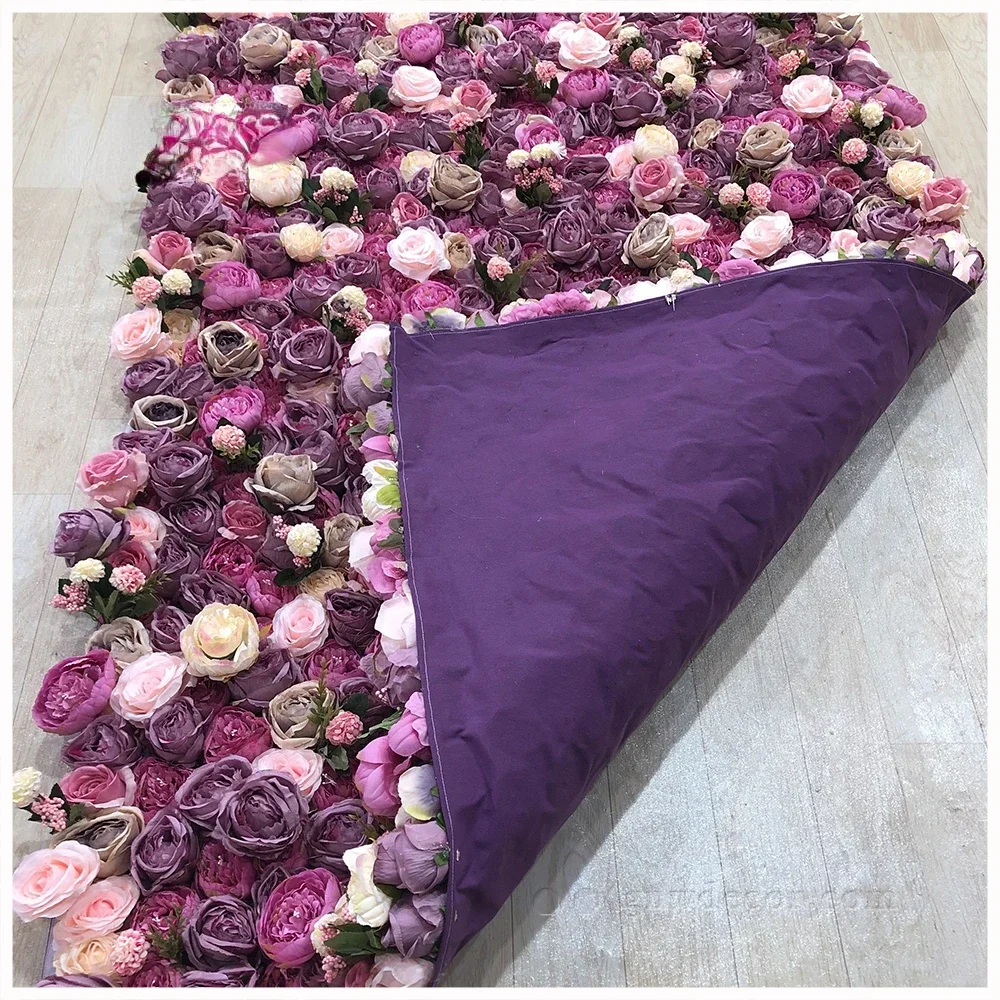 Hot sale Artificial silk rose wall wedding decoration artificial flower backdrop event Art 5d flower wall