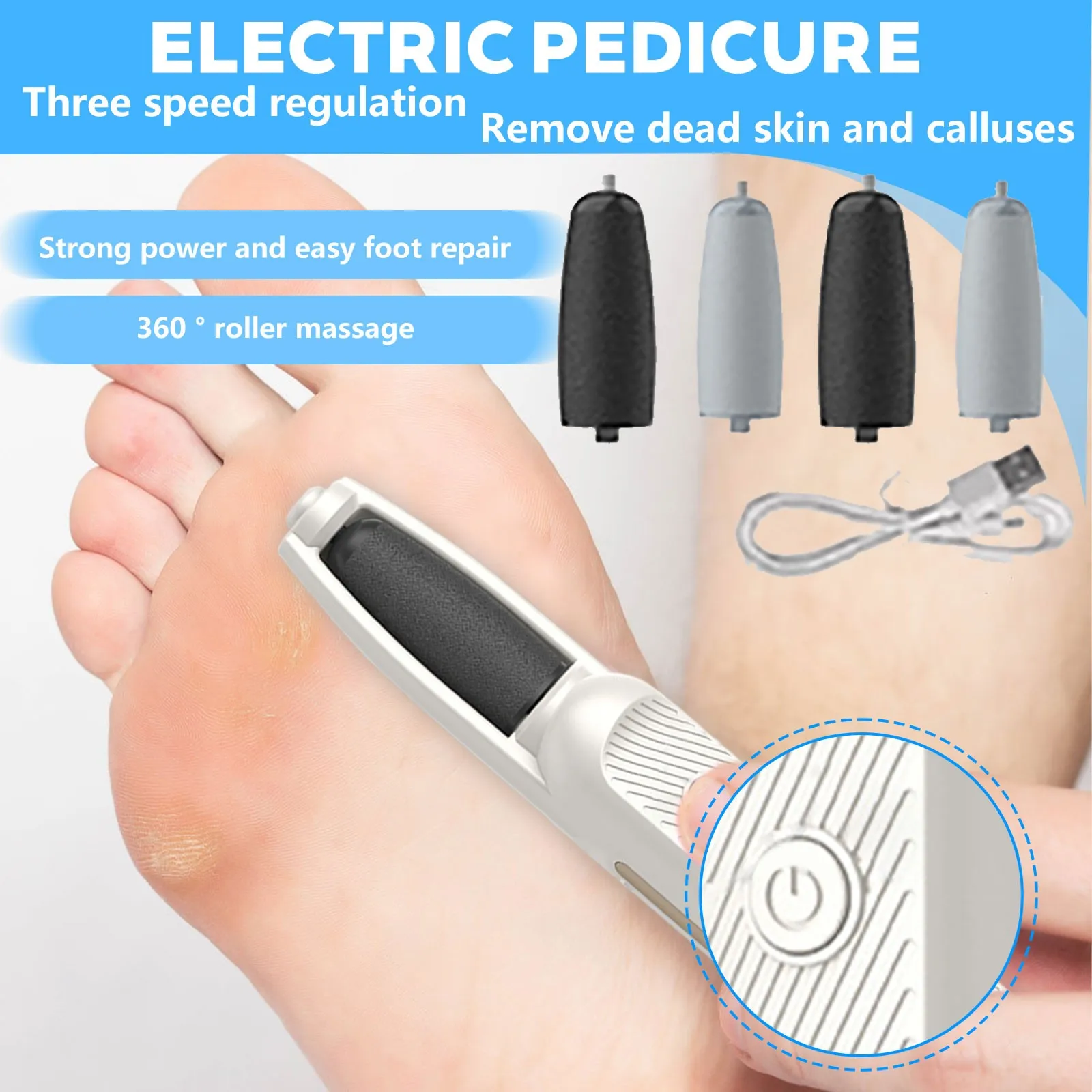 

Электрическое средство для удаления мозолей - профессиональные инструменты для педикюра, шлифовальная пилка для ног для удаления омертвевшей кожи и ухода за пятками