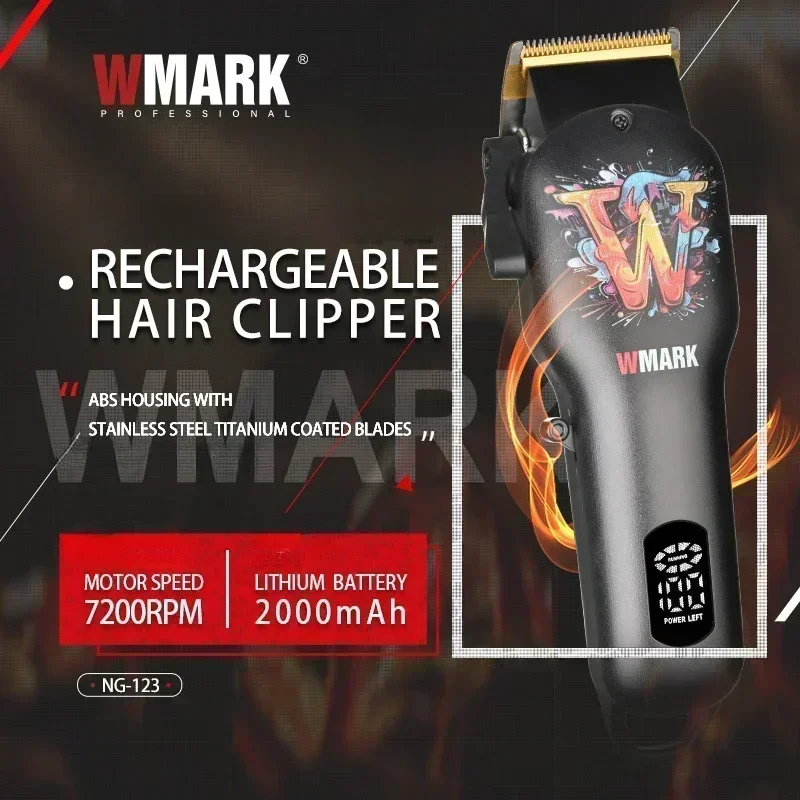 جديد! WMARK مقص الشعر NG-123 الكهربائية ترويسة النفط رئيس كليبرز الكهربائية رائجة البيع شحن قص الشعر صالون المتقلب للرجال