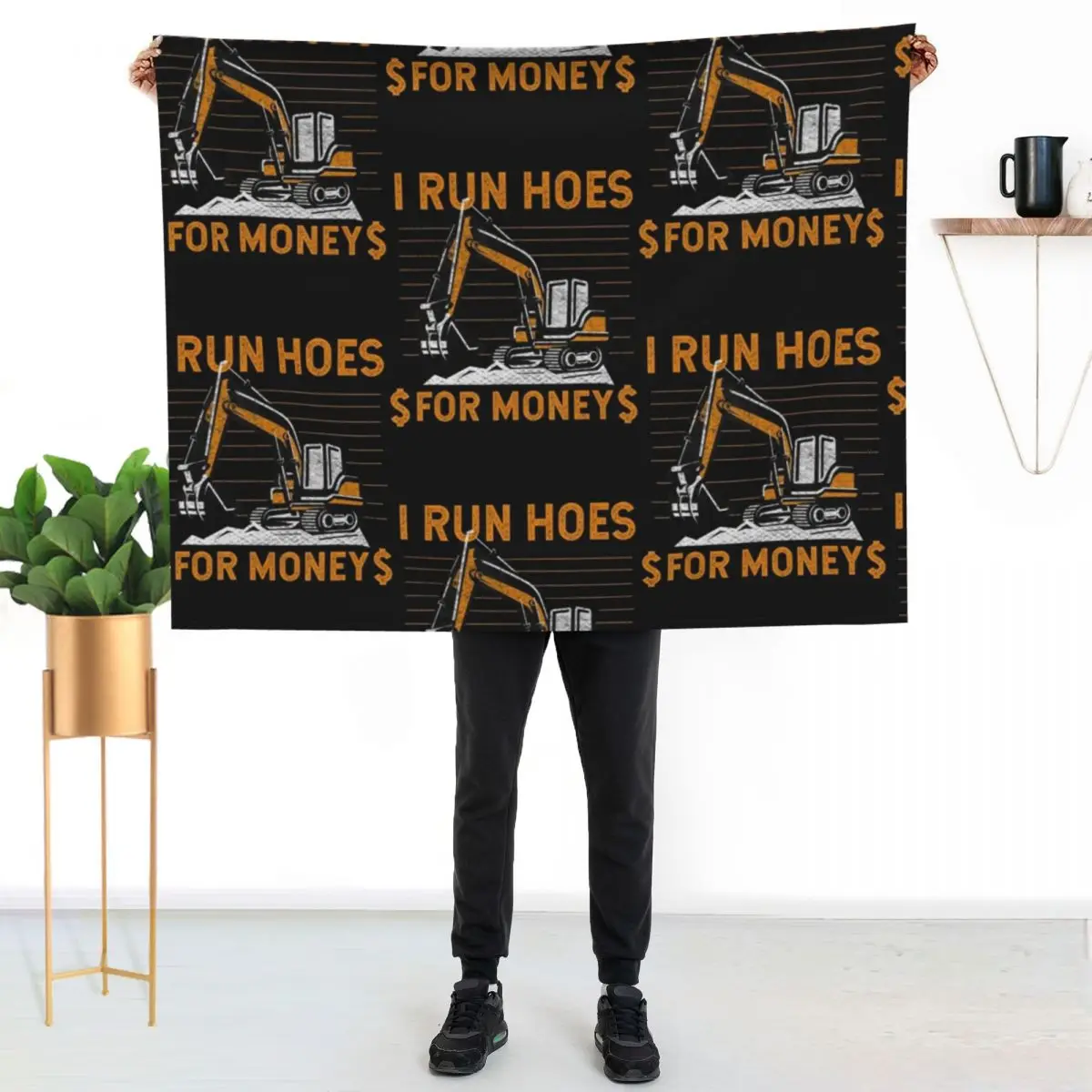 Funny Heavy Equipment Tractor Operator Throw Blanket Soft Home Decor Blanket for Couch Bedroom