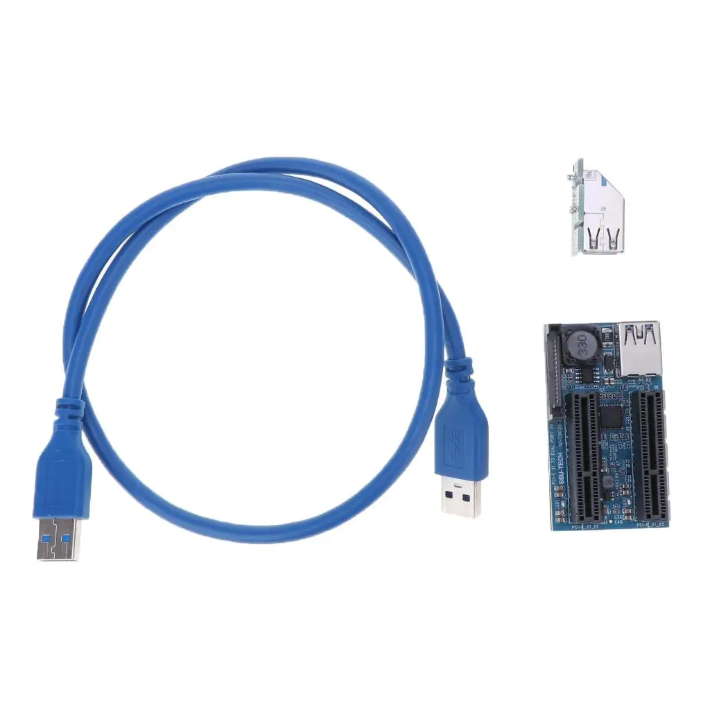 

Pcie 1X Extender Cable 60cm USB 3.0 Riser for PC Peripheral PCI Express Slot Expansion Plastic Blue