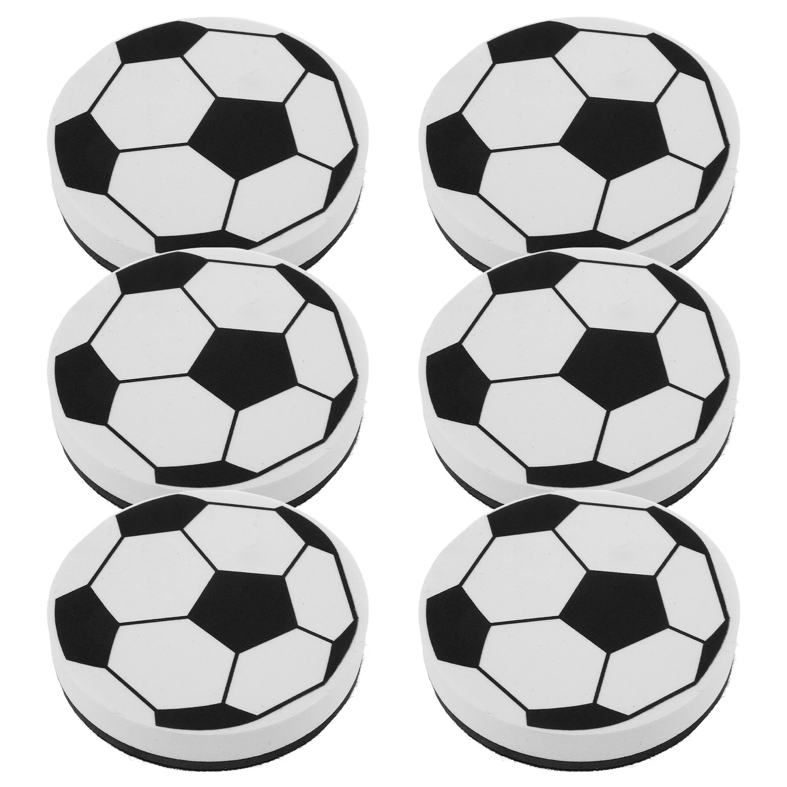 

6pcs Yellow Basketball Shaped Whiteboard Eraser Magnetic Felt Dry Erase Board Small Spherical Office Washable
