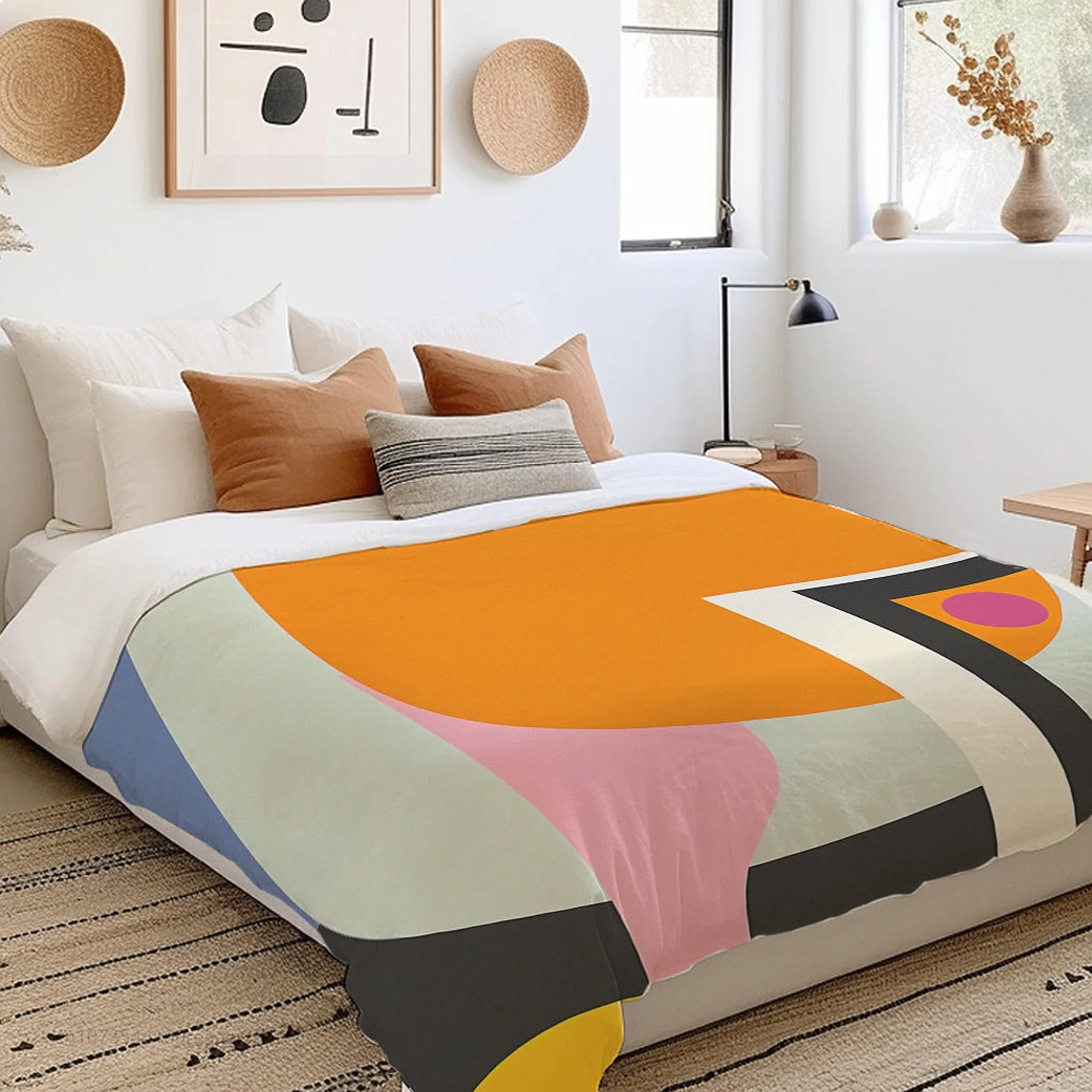Geometric Bauhaus Retro Modern Cute Colors Duvet Cover Set