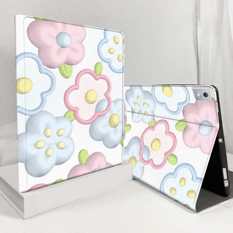 

Cartoon Blue Heart Bow For Lenovo Pad Legion Xiaoxin Tab Y700 K10 M10 P11 3rd Pro GT Plus Gen 5G Tablet Case